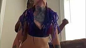 Pretty purple dreadhead forsakenangel gets deepthroated and fucked doggystyle in college debut!