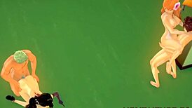 One Piece Hentai 3D - Boa Hancock and Nami in Wild Orgy