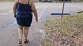 Big ass MILF bends over at the park for a creamy doggystyle finish.