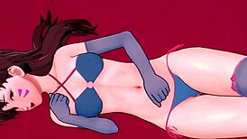 DVA in bikini and socks arrives at love hotel for spooning