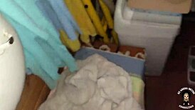 fucked a young 18+ neighbor in a russian bathhouse with massive facial cumshot. outdoor pov blowjob led to rough ass pounding.