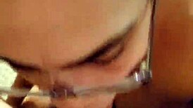 she gives a blowjob to her bbw lover casually