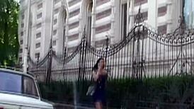 Brunette participates in group activity with two others