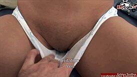 Anal Play with Busty Brunette Using Milk and Food