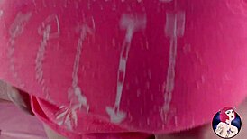 Hot girl with huge boobs camming and posing seductively.