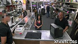 valuable tight body getting bare in reality video filmed in shop