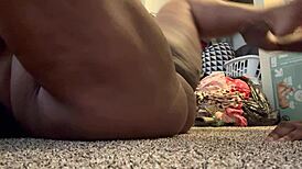 i'm rubbing my fupa all over his face while he licks my pussy