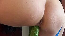 omg, i’m like totally messin up, Velvet Rain masterbates with huge cucumber n toys, squirting hard!