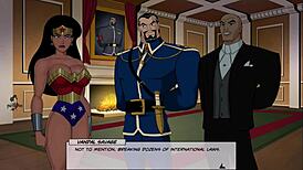dc comics wonder woman bodybuilder plays sexy game with big cock