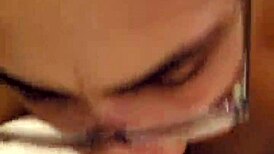 she gives a blowjob to her bbw lover casually