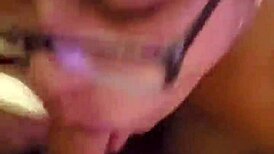 she gives a blowjob to her bbw lover casually