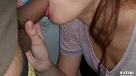 Cum in Mouth on Stairs POV