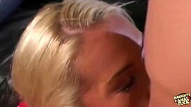 To make the cheerleading team, the busty blonde lets him pound her tight butt!