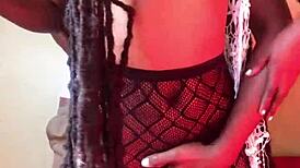 18 Year Ebony Fucked In Her Stockings