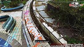 outdoor anal sex with tattooed german milf on real date, all holes naughty 😈