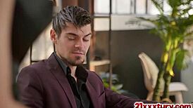 sexy candee licious is hungry for two hard dicks