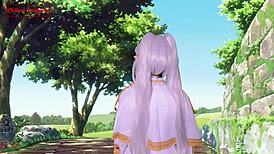 Petite elf Frieren recruits warrior for intense sword sex in cosplay trailer.