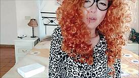 Naughty redhead milf caught with hidden taboo stuff in drawer!