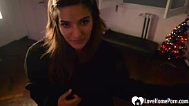 Stepdaughter teases in sexy red lingerie!