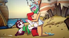 Megumi and yaya panda in furry anime ass scene