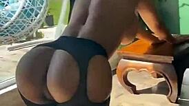 hot milf babe shows off her big tits in solo fetish play