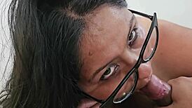 In her diary, the cum slut drains a small penis eagerly