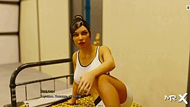 Girls retrieving the past on the beach in this cartoon game