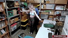 why does this shoplifter get her shaved pussy banged so hard?