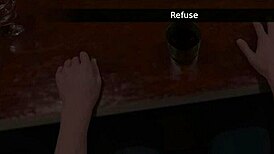 Femdom Mistress Licks Shaved Pussy in Bar Anal Scene