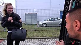 Blondie Spreads Her Legs for a Steamy Quickie in the Pickup Van