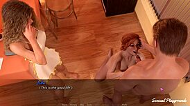 Redhead stepmom intensely deepthroats and handjobs for cumshot.