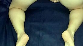 i put a dildo in my lil pussy while my cuckold massaged my ass