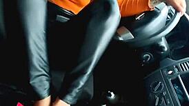 Latina Taxi Girl Sucks Cock For Foot Massage