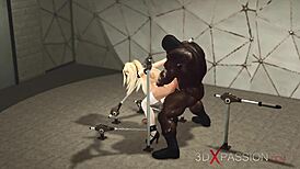 Black on White Hardcore with Huge Cock Drilling Tight Whore