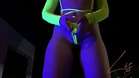 Young girl dances funk in panties and shows off on webcam.