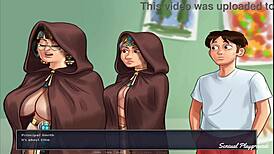 summertime saga painting cute babes in class