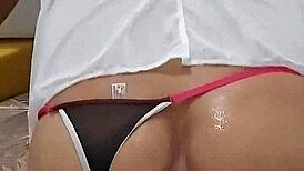 How does a giant dildo slide so smoothly into a hungry gay ass?