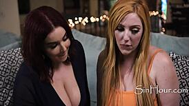 bbw pulls uno reverse card on nosy neighbor with cheating lesbian fun