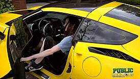 Blonde Odette Delacroix nails public handjob audition