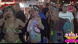 Fantasy Fest sluts flash wild on public streets