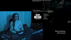 Naked Alan Wake Play Through Part 1 with Big Natural Tits!