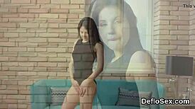 Nympho virgin masturbates to orgasm