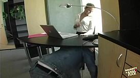 Stunning Secretary Craves Deep Pussy Drilling After Long Workday in Lingerie