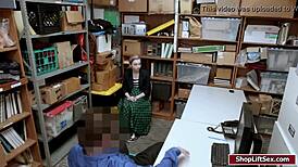 why does this shoplifter get her shaved pussy banged so hard?