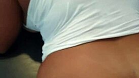 Watch her ride that huge cock on the table, moaning in orgasm.