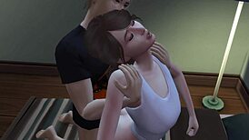 Girl Sucks Her Friend's Dick Hard After Wild Party Night.