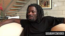 Ebony Sole Dior rides BBC until he cums inside her ruined pussy