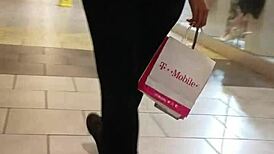 mondawmin shows off big ass in leggings at the shop