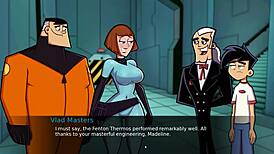 Amity Park character has fun in a shower parody scene.