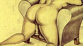 vintage erotic illustration comes to life with steamy retro vibes and charm